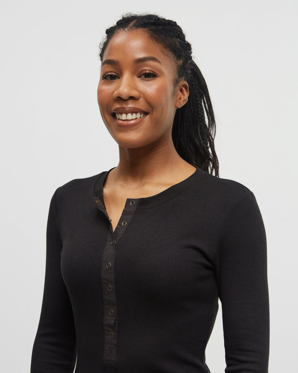 Rib Snap Placket Henley - Image 4